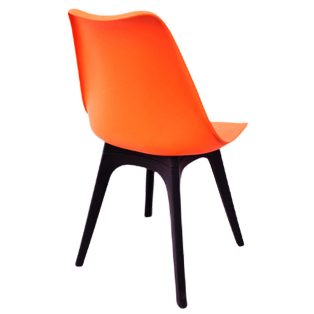 Dining Chair Wood Base Plastic Cafeteria Chair (Orange)