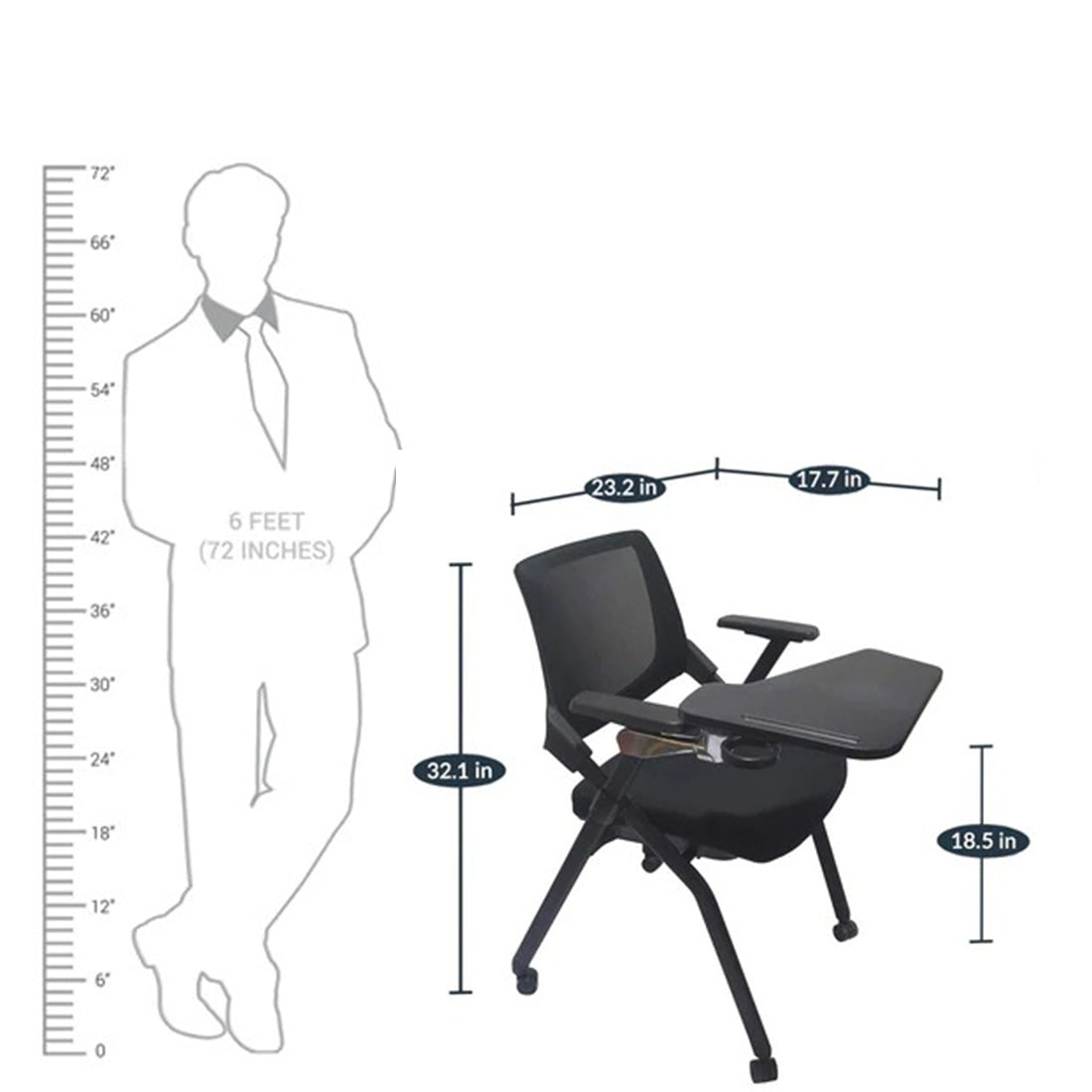 Detec™ Training Chair in Black Colour