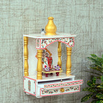 गैलरी व्यूवर में इमेज लोड करें, Craft Tree Handpainted Wall Hanging Home Temple/Mandir In White
