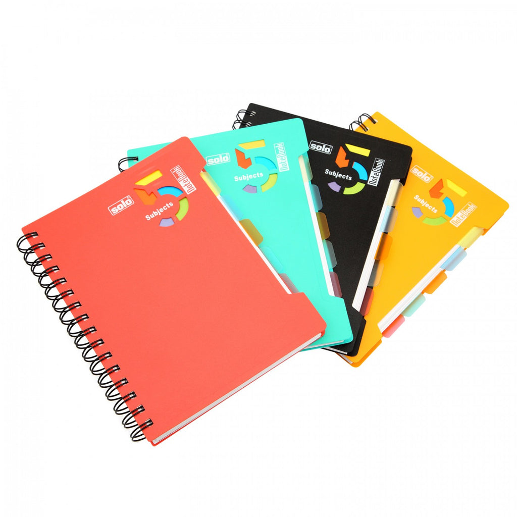 Detec™ Solo 5-Subjects Notebook 300 Pages B5 Pack of 4 Pcs NB554 Pack of 5