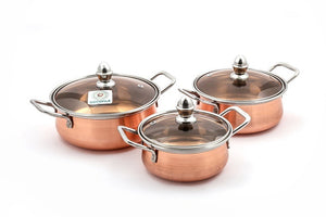 Detec Coconut Diva Copper With Glass Lid Handi 350 L, 650 L, 1000 L (Copper) (Food Grade)(Copper)