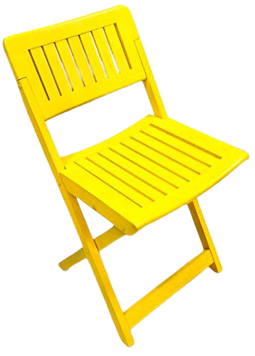 Detec Homzë Wooden Portable Folding Chair  - Yellow 