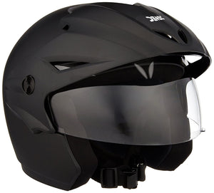 Detec™ Open Face Helmet with Peak (Dull Black, M)
