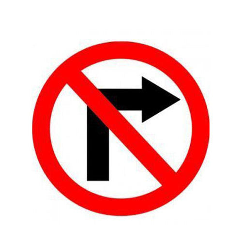 Detec™ Right Turn Prohibited Sign Board