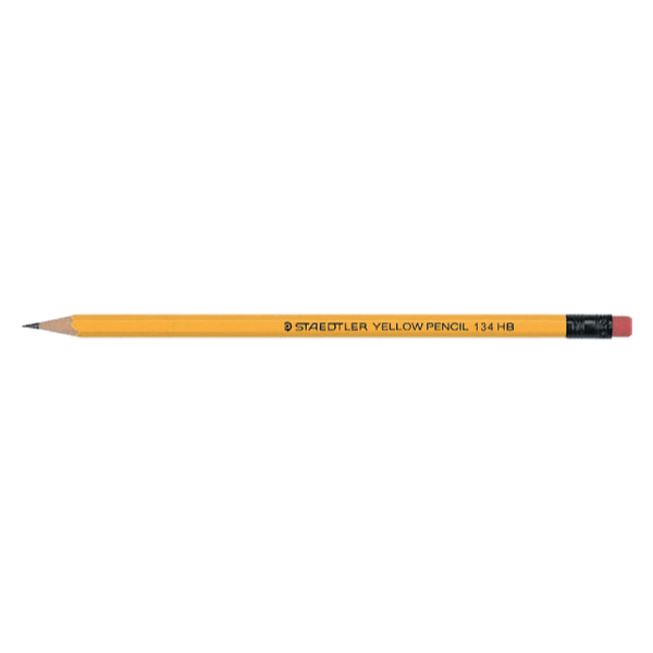 Detec™ Staedtler Yellow Pencil with Eraser Tip - HB, 2B with New Thick Lead Pack of 30