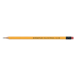 Staedtler Yellow Pencil with Eraser Tip 2B (Pack of 12)