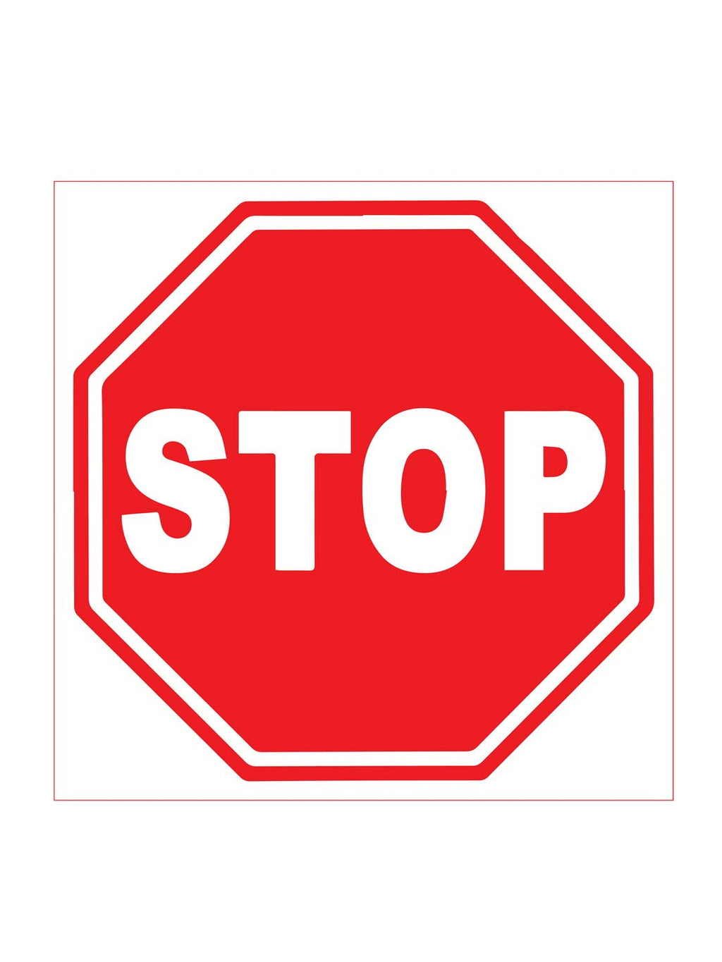 Detec™ STOP स्टिकर साइनेज साइन बोर्ड लाल (20X20 सेमी) 15 का पैक