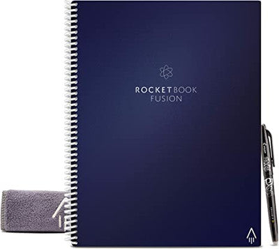 रॉकेटबुक फ़्यूज़न स्मार्ट पुन: प्रयोज्य नोटबुक - कैलेंडर, टू-डू सूचियाँ, और नोट मिडनाइट ब्लू