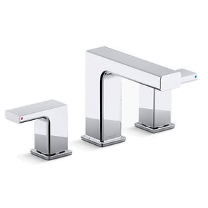 Kohler Strayt K-37331IN-4-CP Dual-handle widespread basin faucet with drain in polished chrome