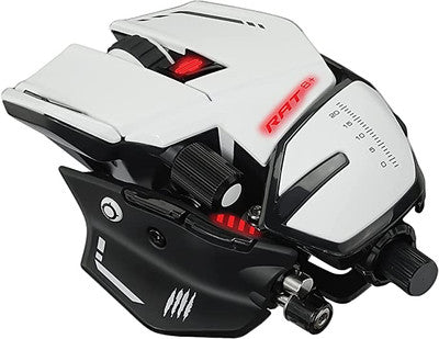 Mad Catz The Authentic R.A.T. 8+ Fully Adjustable Wired Gaming Mouse 16000 DPI Optical Sensor White
