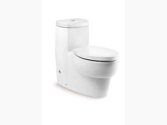 सफेद रंग में शांत-बंद सीट कवर के साथ कोहलर ओवे वन-पीस शौचालय