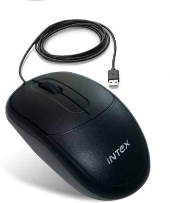 Intex ECO-6 Wired USB Mouse (USB 2.0, Black) Pack of 2