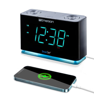 Emerson ER100301 SmartSet Alarm Clock Radio with Bluetooth Speaker