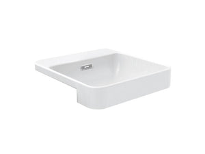 Kohler FOREFRONT Square Semi-recessed basin with single faucet hole in white