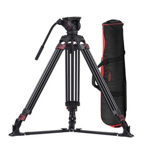 Miliboo MTT609A Aluminum Fluid Head Camera Video Tripod for Camcorder