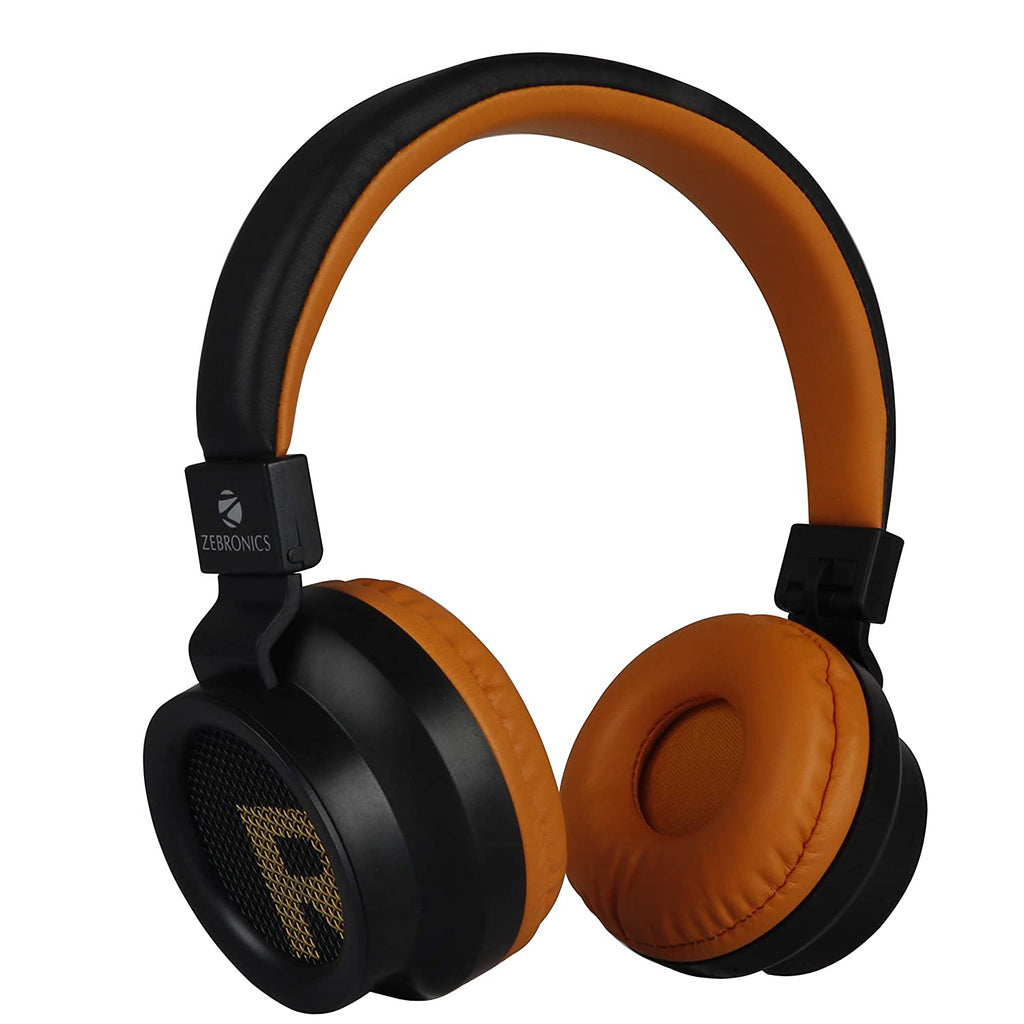Open Box, Unused Zebronics Zeb-Bang Bluetooth Wireless Over Ear Headphones Orange