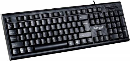 इंटेक्स कोरोना+(प्लस) वायर्ड यूएसबी डेस्कटॉप कीबोर्ड (काला)