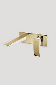 Queo Wall Mounted Single Lever Basin Mixer for Concealed Installation (White Gold)