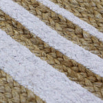 Load image into Gallery viewer, Cotton and Jute Floor Rug - White and Beige Color 
