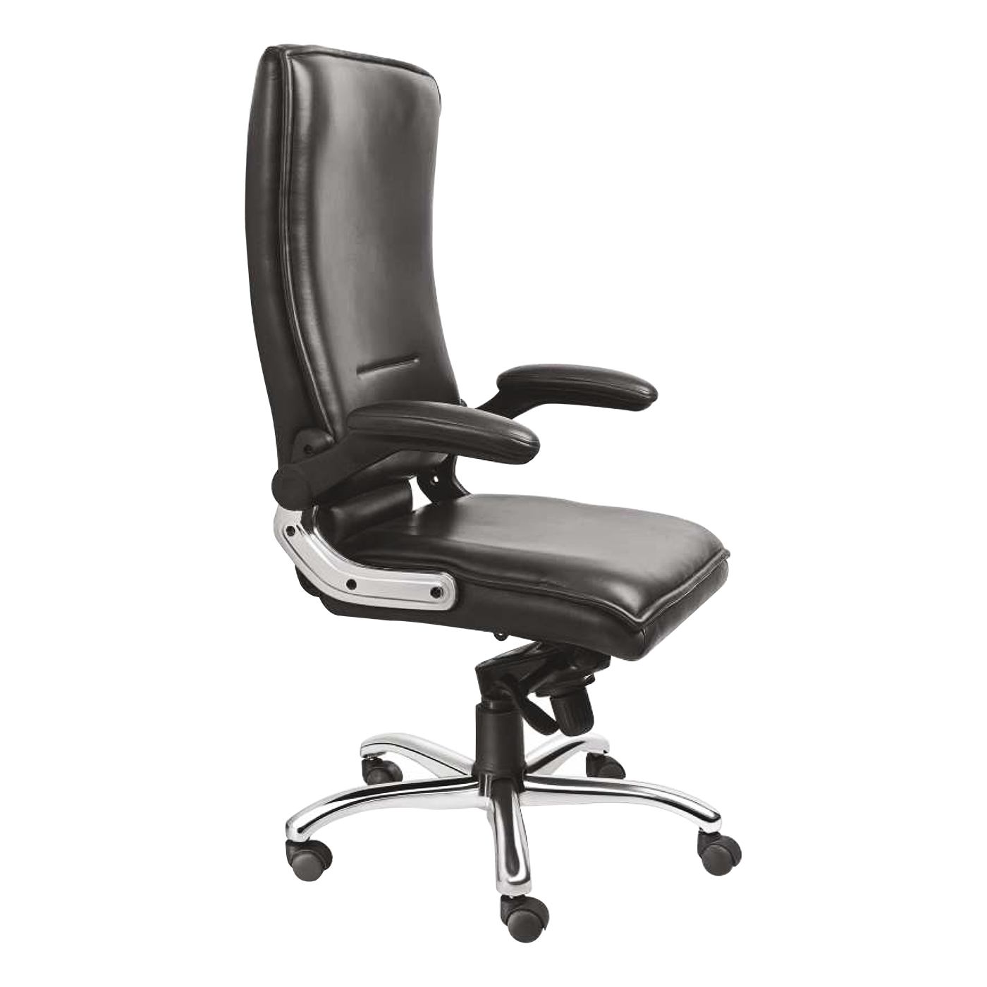 Detec™ Executive High Back Chair Knee Tilted Mechanism Reclining Arm Crome Hydraulic Base 