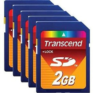 Lot of 25 Transcend 2 GB SD Flash Memory Card TS2GSDC