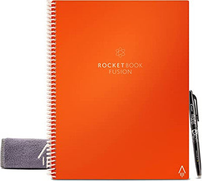 Rocketbook Fusion Smart Reusable Notebook Calendar To-Do Lists eacon Orange Cover
