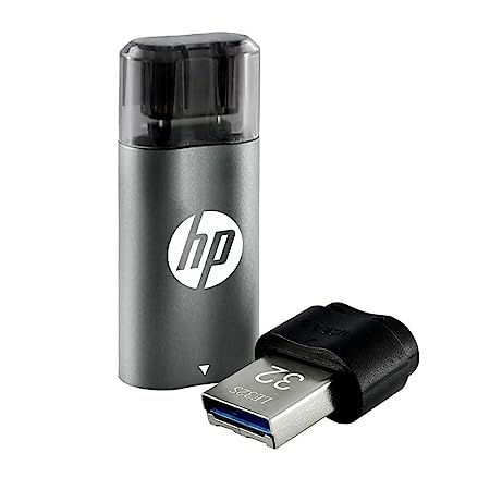 Open Box, Unused HP x5600B 32GB OTG Type B 3.2 USB Pen Drive Grey & Black Pack of 2