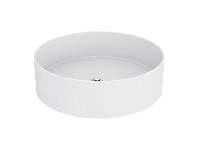 Kohler Mica Round vessel basin without faucet hole in white