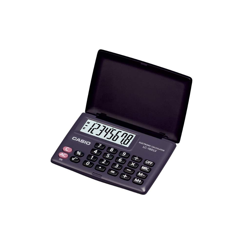 Casio LC 160LV BK Portable Calculator With Flap Cover