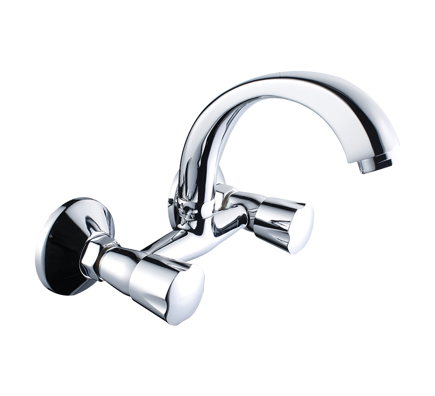 हिंदवेयर कॉन्टेसा NEO F730023CP पीतल सिंक मिक्सर स्विवेल के साथ (दीवार पर लगा हुआ) (क्रोम, सिल्वर)