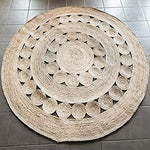 Load image into Gallery viewer, Detec™ Contemporary Jute Rug (Circular Pattern) - Beige Color
