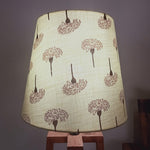 Load image into Gallery viewer, Blender Brown Wooden Table Lamp with Yellow Printed Fabric Lampshade
