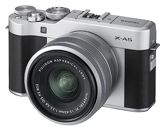 प्रयुक्त फुजीफिल्म X-A5 मिररलेस डिजिटल कैमरा w/XC15-45mmF3.5-5.6 OIS PZ लेंस सिल्वर