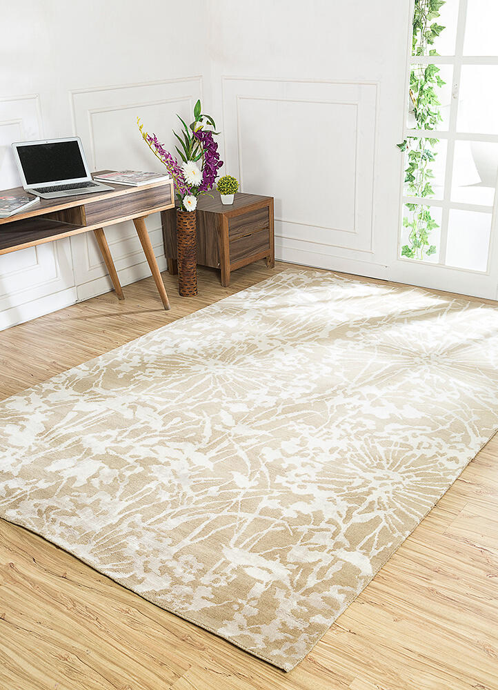 Jaipur Rugs Floret Hand Knotted 5'6x8'6 ft Wool And Bamboo Silk Rugs 