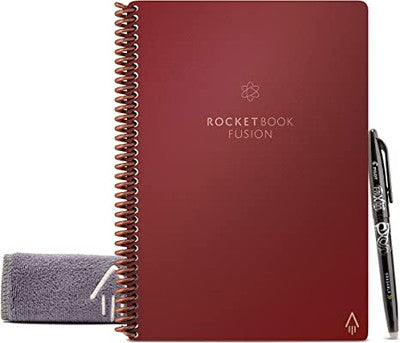 Rocketbook Fusion Smart Reusable Notebook Calendar, To-Do Lists Scarlet Sky Cover