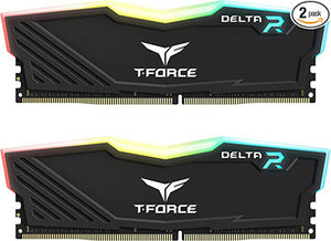 टीमग्रुप टी-फोर्स डेल्टा RGB DDR4 64GB (2x32GB) 3200MHz (PC4-25600) CL16 डेस्कटॉप ब्लैक