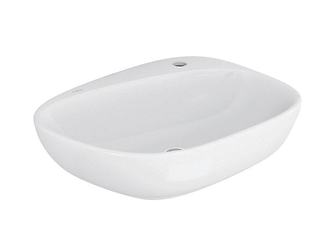 Kohler Kankara 568mm Vessel Basin With Single Faucet Hole in White K-76600IN-0