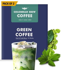 Colombian Brew Green Coffee 10 Coffee Sticks (Pack Of 4)