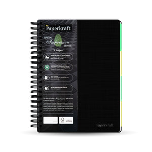 Paperkraft Green Impression, 14.8 cm x 21.6 cm, 300 pages, Single Line, Wiro (Pack of 2)