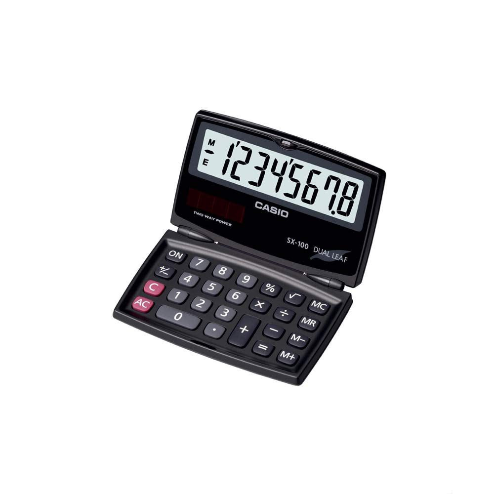 Casio SX-100-W Portable Calculator with Foldable Design