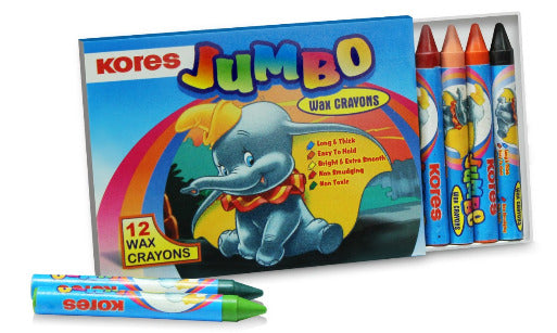 Kores Wax Crayons Jumbo 12 Colours Pack of 10