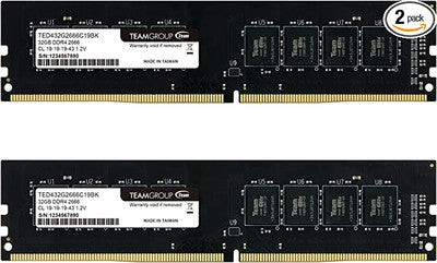 TEAMGROUP Elite DDR4 64GB Kit (2 x 32GB) 2666MHz PC4-21300