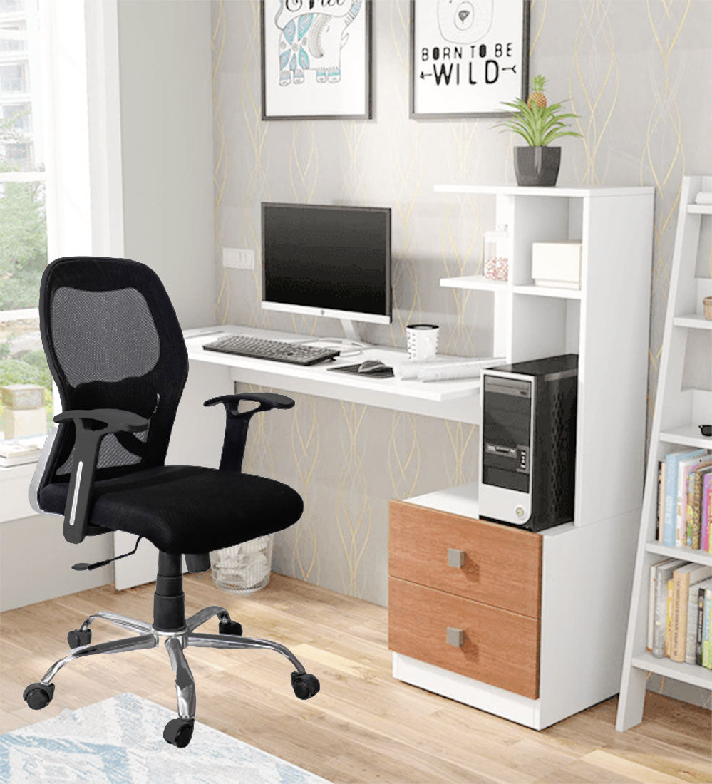  Net Modern Design Revolving Chair (Black)