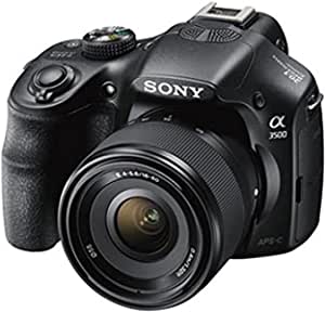 प्रयुक्त Sony Alpha a3500 डिजिटल कैमरा 20.1 MP, 18-50mm लेंस काला