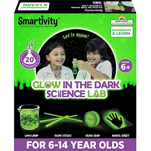 Smartivity Glow Magic Science Experiment Kit for Kids 6 - 14 | Birthday Gifts for Boys & Girls | Kids Safe & Non - Toxic Chemistry Kit for Age 6-8-10-12-14 Years | Made in India Pack of 8