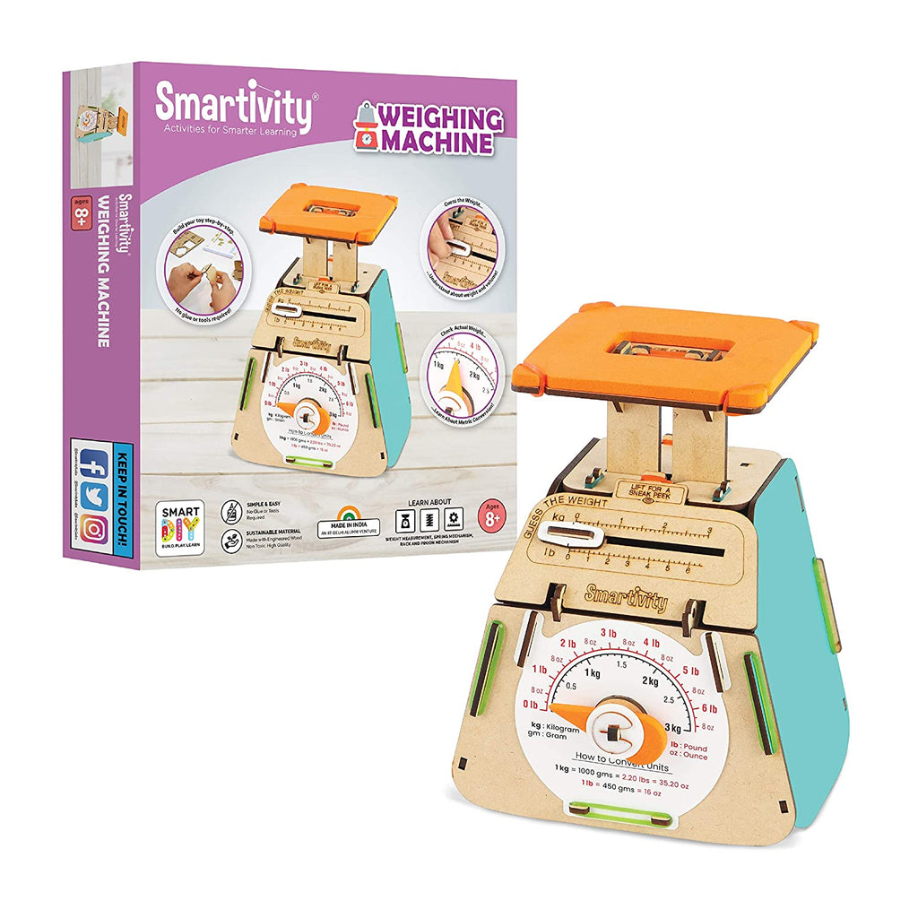Smartivity Weighing Machine STEM Educational DIY Fun Toys, Measure Weight from 250 gm to 3 Kgs, Educational & Construction based Activity Game for Kids 8 to 14, Gifts for Boys & Girls Pack of 8