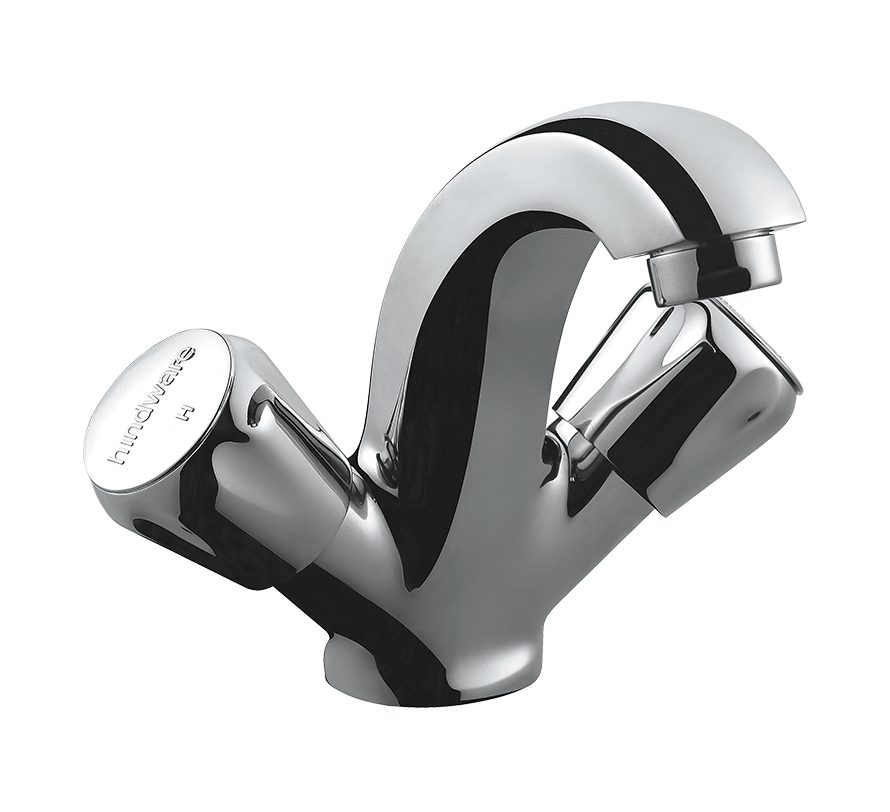 हिंदवेयर कॉन्टेसा प्लस सेंटर होल बेसिन मिक्सर बिना पॉपअप वेस्ट सिस्टम (F330014)