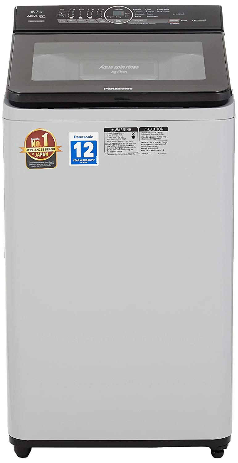 Panasonic 6.7 Kg Built-in Heater Fully-automatic Top Loading Washing Machine Na-f67ah8mrb