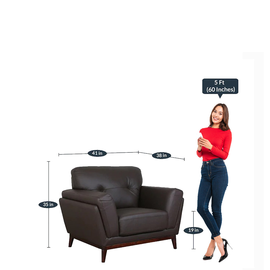 Detec™ Renelle Half Leather Sofa Sets