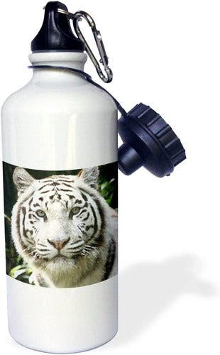 3डीरोज़ व्हाइट टाइगर स्पोर्ट्स पानी की बोतल 21 औंस सफेद